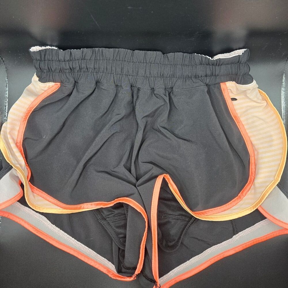 Lululemon Super Squad Running Shorts Size 6 Black Coral Pink 2015 Vintage